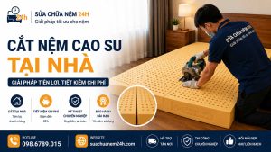 Căt nệm cao su tại nhà