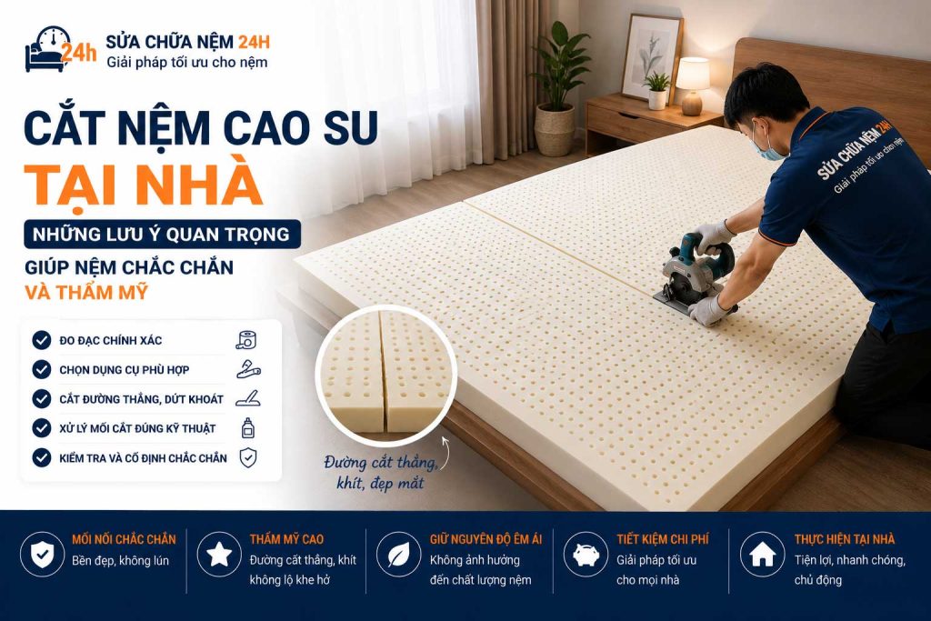Lưu ý khi cắt nệm tại nhà