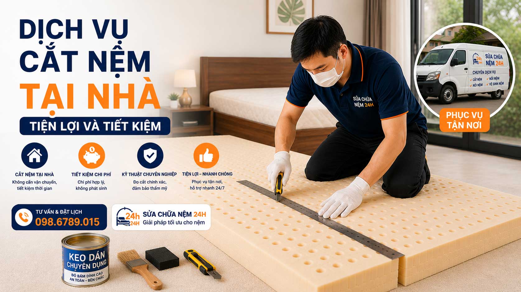 Cắt ghép nệm tại nhà