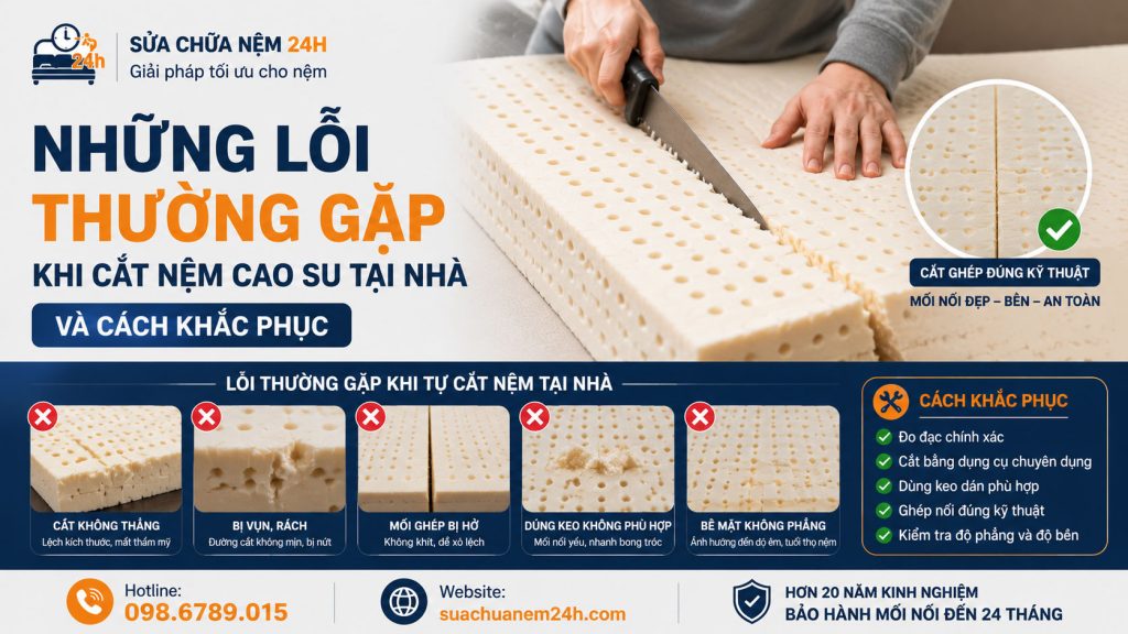 Những lỗi thường gặp khi cắt nệm cao su tại nhà