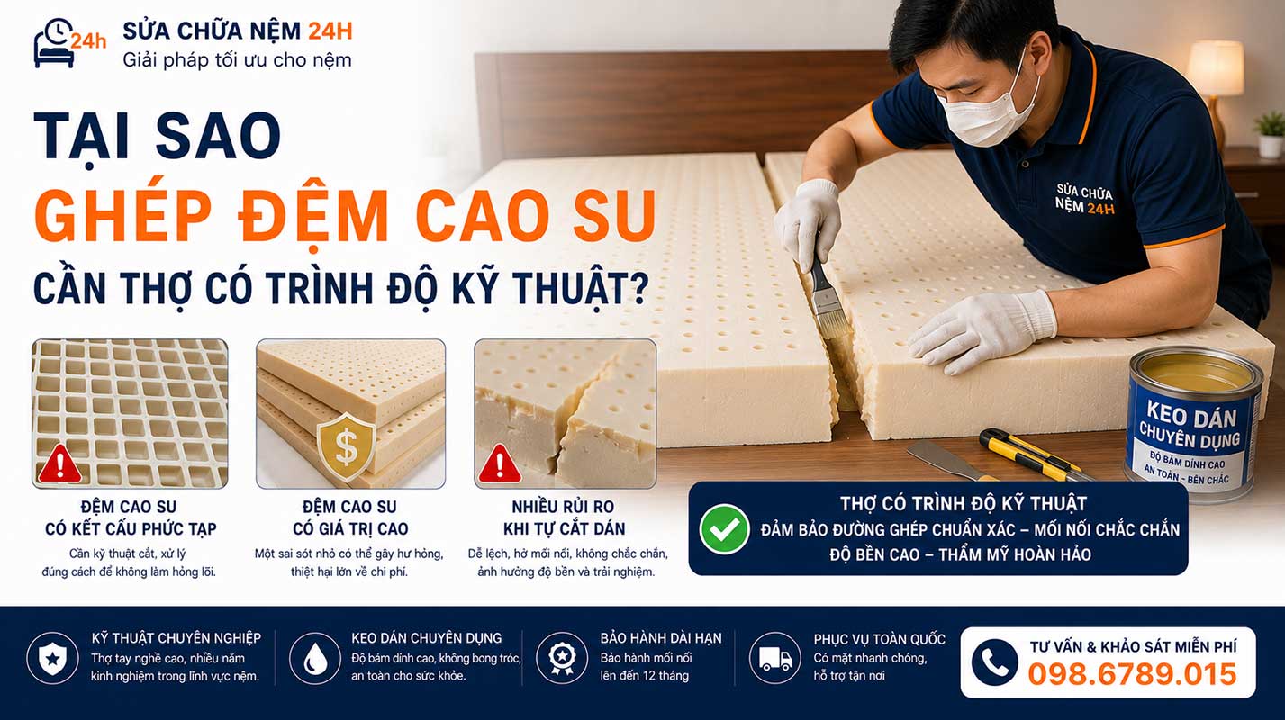 Tại sao ghép nệm cần thợ có trình độ kỹ thuật