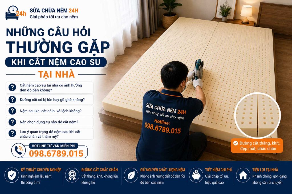 Câu hỏi thường gặp khi cắt ghép nệm tại nhà