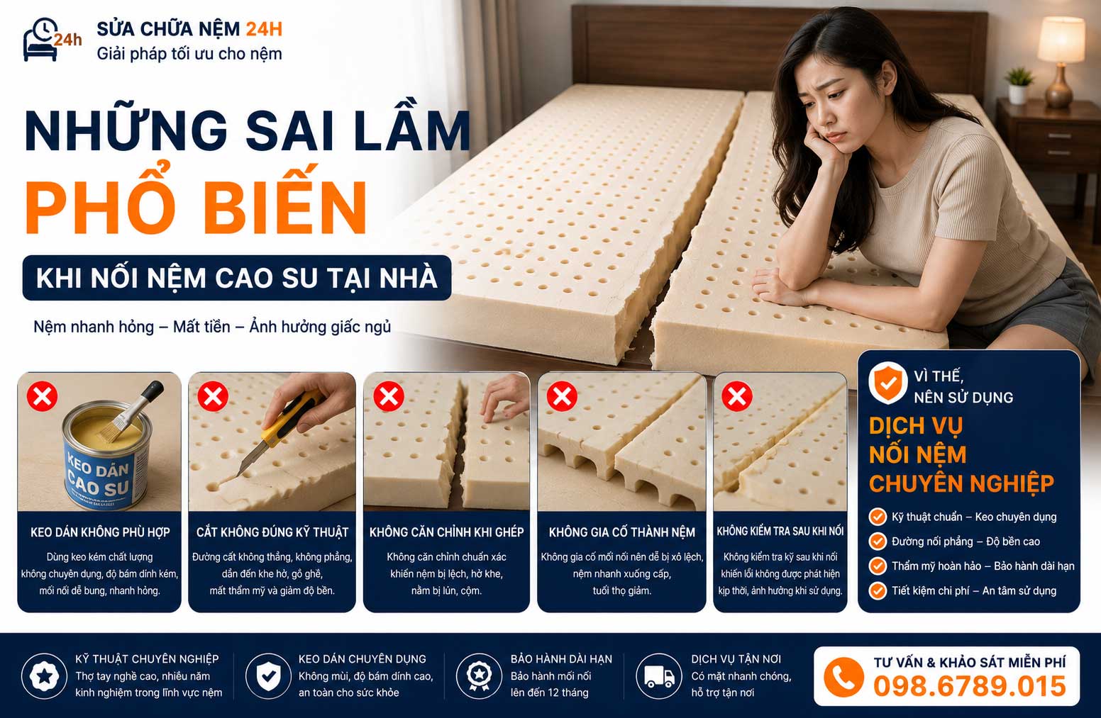 Sai lầm khi cắt ghép nệm